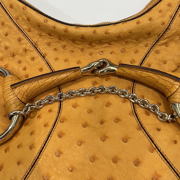 Gucci exotic Ostrich Horse-bit  hobo NEW - Picture 17 of 17